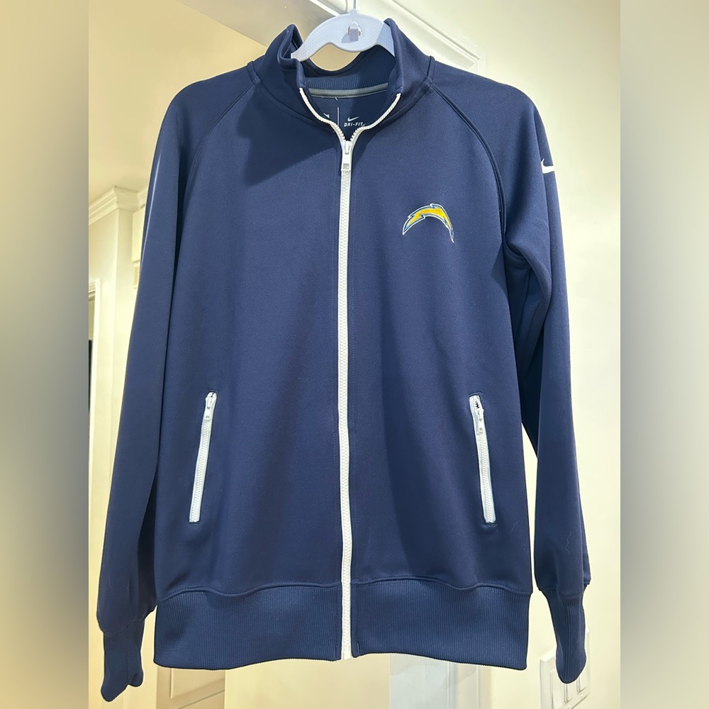 NFL Team Apparel, LA Chargers Full Zip Dri Fit Nike Jacket. Women’s Size Large
